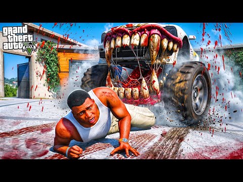 Franklin & Shinchan escape EVIL MONSTER CAR in GTA 5 