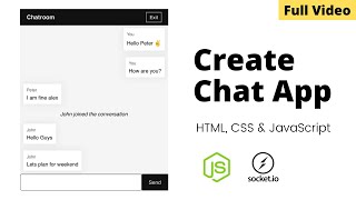 Download the video "Create Real-time Chat App using HTML, CSS, JavaScript, NodeJS & Socket.io | Full Video"