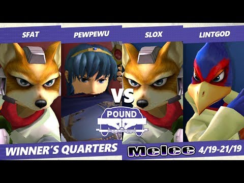 Pound 2019 SSBM Teams -  SFAT & PewPewU VS  Slox & LintGod - Smash Melee Winner's Quarters