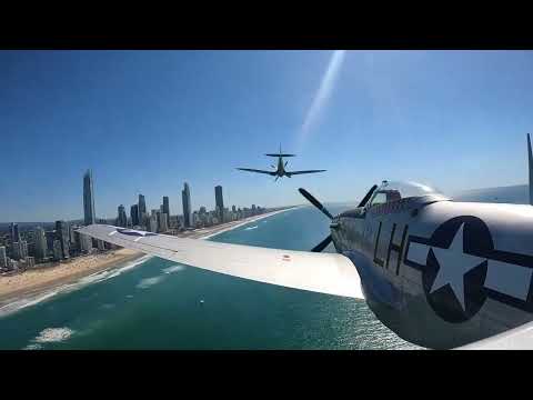 P51 and Spitfire in flight