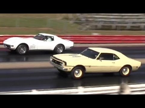 Rare Corvette LS6 v Camaro SS 396/375 HP w/ L89 Aluminum Heads -1/4 mile Drag Race - Road Test TV ®