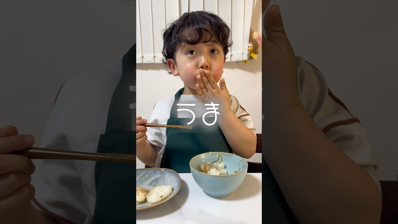 ママ不在でしたがとあぴーがどうしても野菜炒めを作りたいとのことで作ってもらいました（パパはアシスタント）🫑🧑‍🍳#晩ごはん #お料理男子