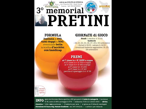 3° Memorial Pretini -In un colpo di stecca (Lucca): Michele Cosci - Andrea Martinelli (Finale)