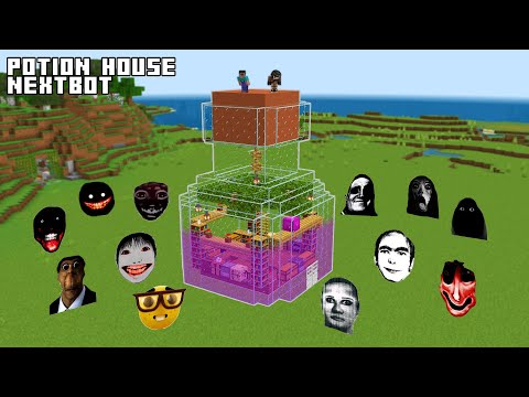 Survival Potion House With 100 Nextbots in Minecraft - Gameplay - Coffin Meme