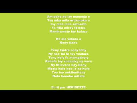 Ny fitiavako an i mama Eric manana lyrics HERIDESTE PROLOVE