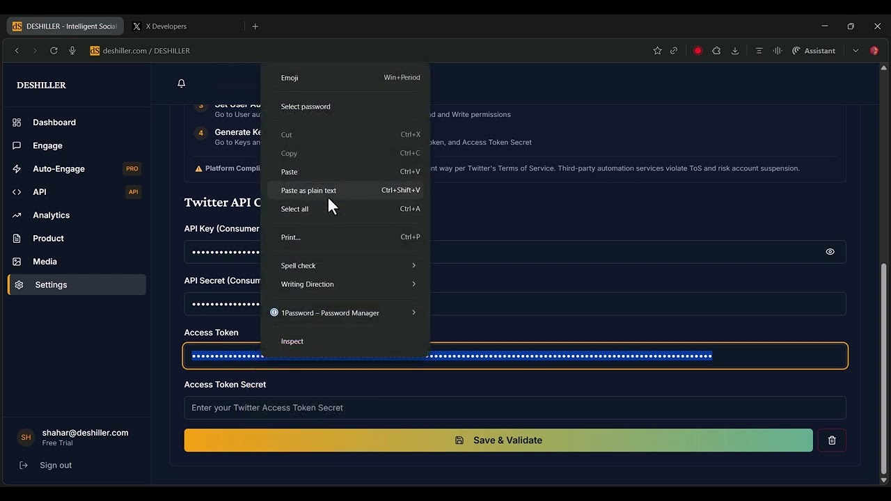 How to Connect deSHILLER to Your X Account