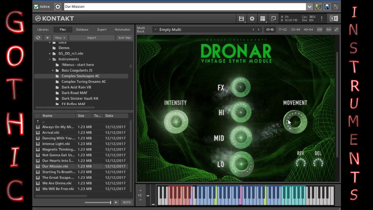 Gothic Instruments DRONAR Vintage Synth - PATCH WALKTHROUGH !