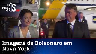 Bolsonaro desembarca em Nova York para discurso na ONU; veja imagens