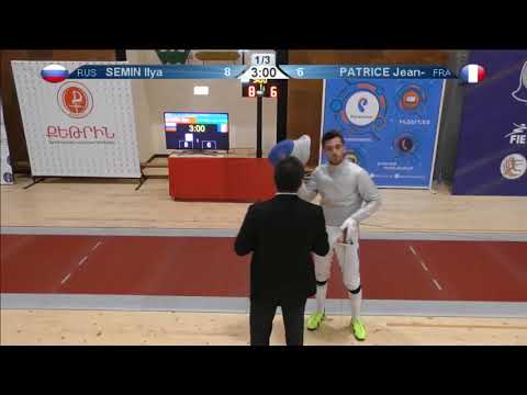 FE 2018 T32 15 M S Individual Yerevan ARM U23 European Championships RED PATRICE FRA vs SEMIN RUS