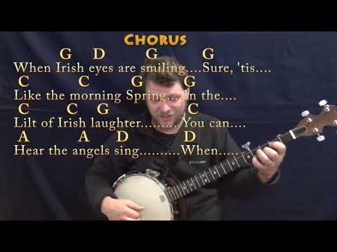 When Irish Eyes Are Smiling (Traditional) Banjo Cover Lesson in G with Chords/Lyrics