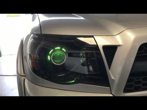Toyota Tacoma w/Projector Retrofit w/XC (RGB) Multicolor Iron Man & XSB Switchback Halos.