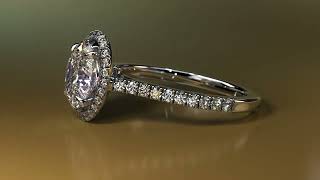 Agape Diamonds Stunning Lab-Grown Oval Cut Halo Engagement Ring