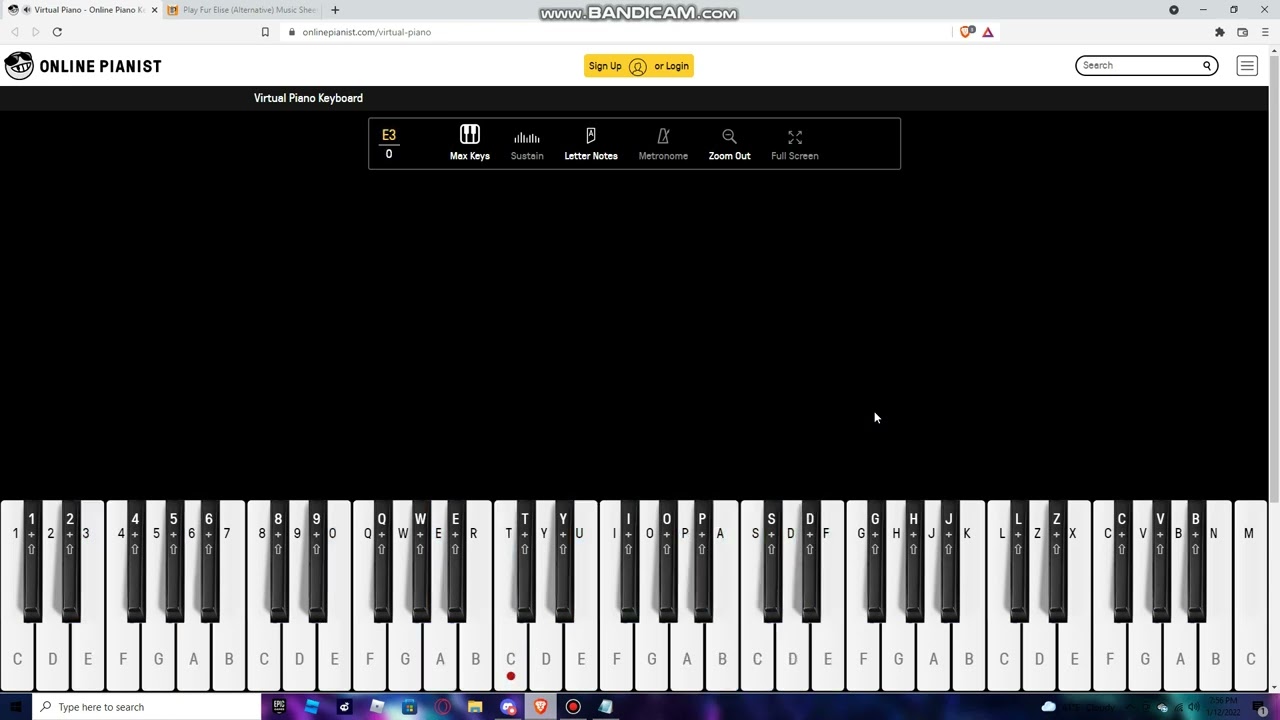 Fur Elise on virtual piano. (Sheet in desc.)