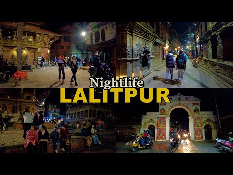 🇳🇵LALITPUR City Winter NIGHTLIFE Walking Tour (4K UHD 60fps)🇳🇵