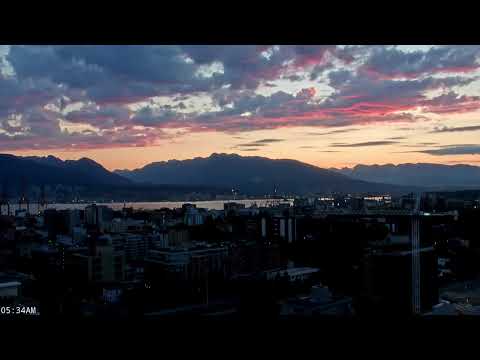 Thumbnail for LIVE Spectacular Sunrise & Triple Cruise Ship Vancouver Arrival Coral, Zaandam & Seven Seas Explorer