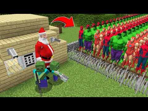 KORKUNÇ NOEL BABA'NIN EN GÜVENLİ EVİ VS SÜPER KAHRAMAN KIYAMETİ 😱 - Minecraft