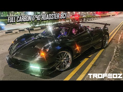 Full Carbon 1/40 Pagani Huayra Roadster BC unloading at Ritz Carlton Singapore!