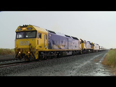 Broad Gauge Grain Train In Rain - PoathTV Australian Railways