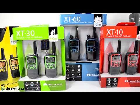 PMR MIDLAND XT10 rankiniai radijo imtuvai video