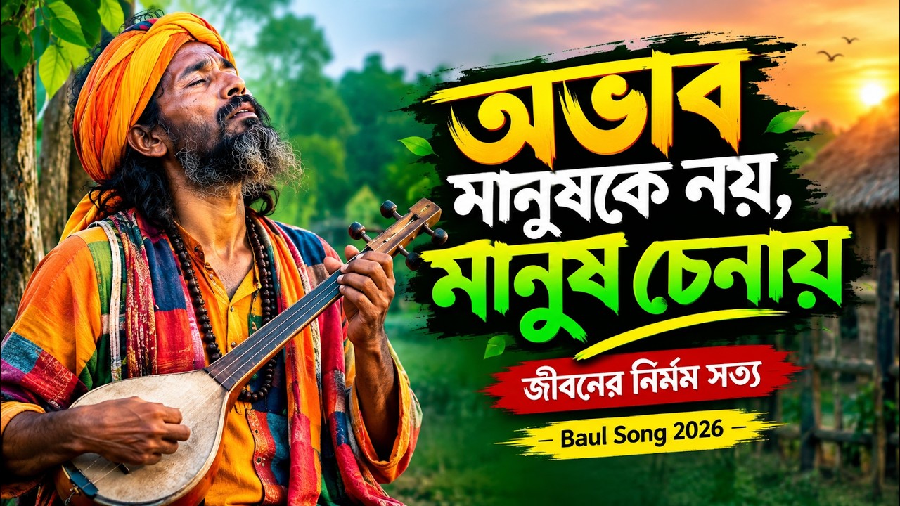 অভাব মানুষকে নয়, মানুষ চেনায় | Obhab Manushke Noy Manush Chenay | জীবনের নির্মম সত্য |Baul Song 2026