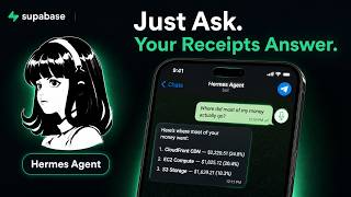 Hermes Agent + Supabase: Ask Your Receipts Anything (Voice to Insights) | No code tutorial