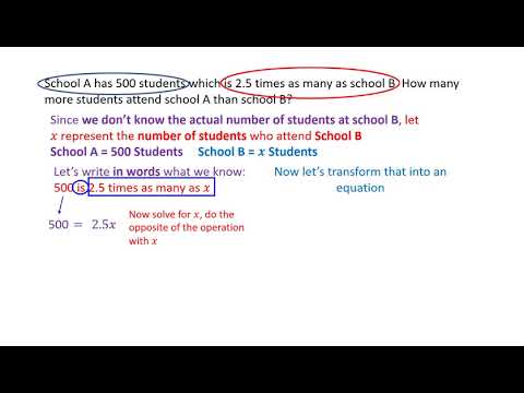 Transform a word problem into an algebraic equation & solve