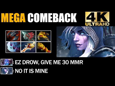 AMAZING Top Rank Battle Drow Ranger VS Top 4 MMR Epic Mega Creeps Comeback Dota 2 Pro Gameplay