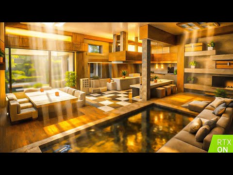 REAL LIFE OR MINECRAFT? 🤯 | MODERN HOUSE RTX ON (ULTRA HD)
