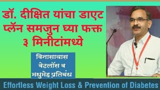 Dr. Jagannath Dixit's Diet plan in just 3 Mins. for weight loss & diabetes reversal video