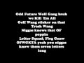 Trashwang Tyler The Creator LYRICS ON SCREEN