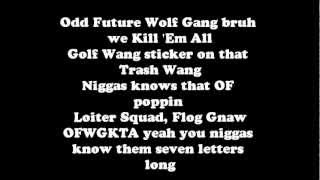 Trashwang - Tyler, the Creator (LYRICS ON SCREEN)