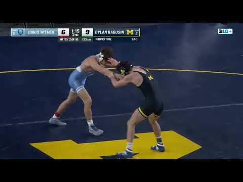 133 LBs: Michigan's Dylan Ragusin vs. Columbia's Boris Witmer | Michigan Wrestling