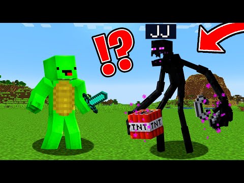JJ Pranked Mikey As a Enderman Mutant in Minecraft - Maizen Challenge