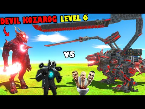 DEVIL KOZAROG vs SKIBIDI TOILET MONSTER vs CAMERAMAN LEVEL 6 UNIT in Animal Revolt Battle Simulator