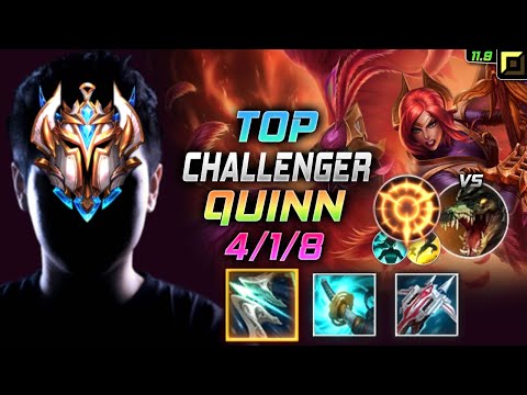 Challenger Quinn TOP vs Renekton - 천상계 장인 탑 퀸 템트리 룬 돌풍 집공 - LOL KR 11.9