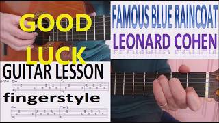 FAMOUS BLUE RAINCOAT - LEONARD COHEN fingerstyle GUITAR LESSON