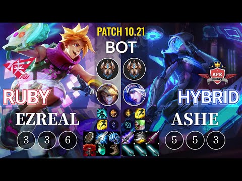 RW Ruby Ezreal vs APK HyBrid Ashe Bot - KR Patch 10.21