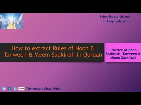 Practicing of Tajweed of Quran-Hafs-Noon Saakinah and Tanween