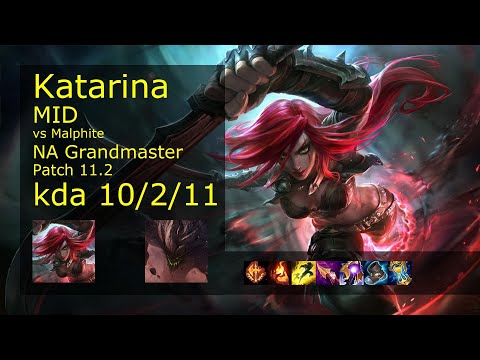 Katarina vs Malphite Mid - NA Grandmaster 10/2/11 Patch 11.2 Gameplay