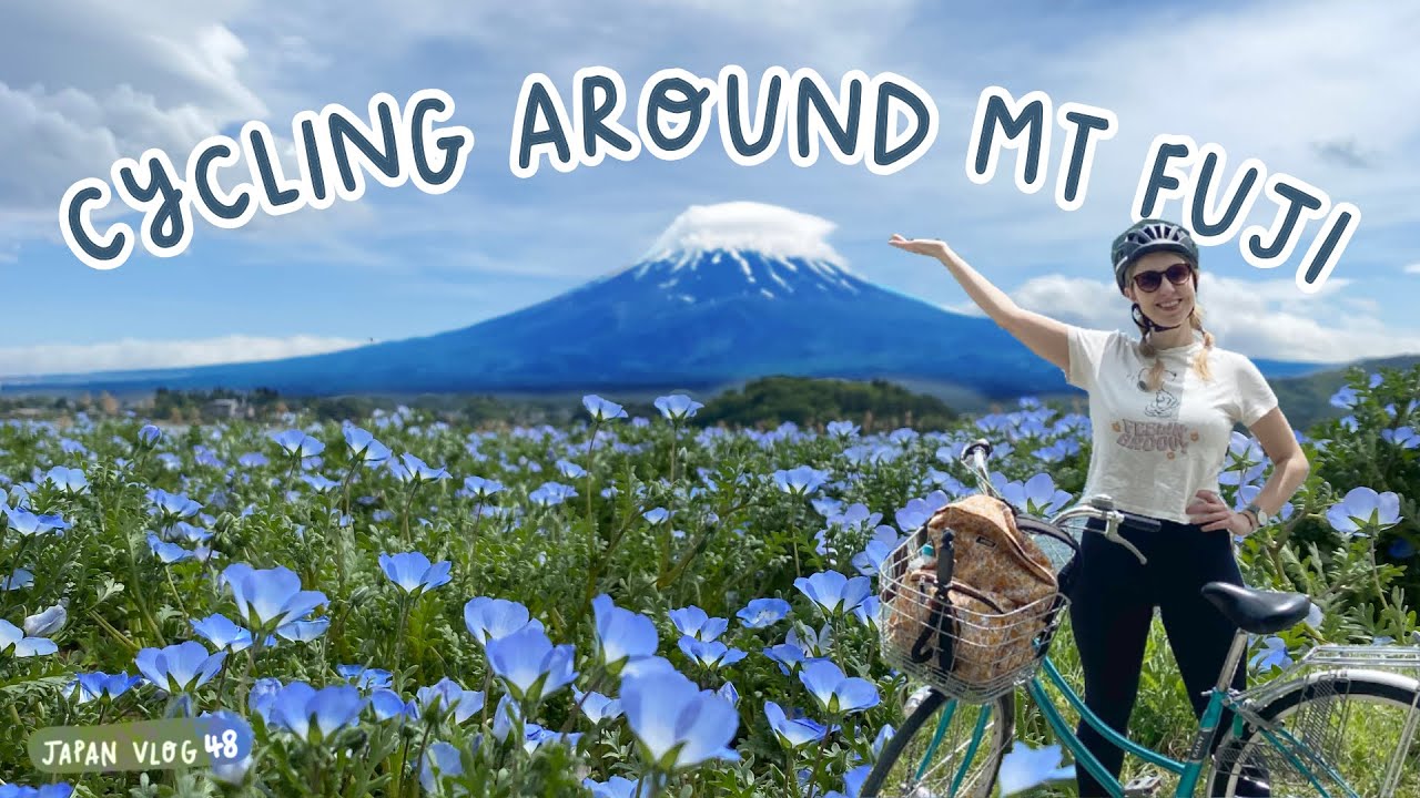 Embark on a virtual bike tour around the scenic Lake Kawaguchiko.