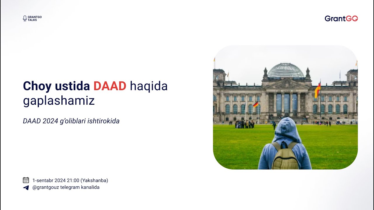 DAAD 2024: Hujjat topshirishda yordam — mentorlik kursi haqida ma'lumotlar | Choy ustida