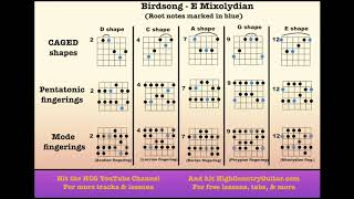 Birdsong - Grateful Dead (E Mixolydian) - 10 minute backing track