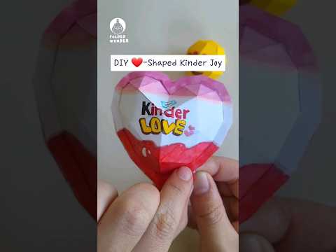 ❤️😍DIY Heart Shaped Kinder Joy #papercraft#valentinesday