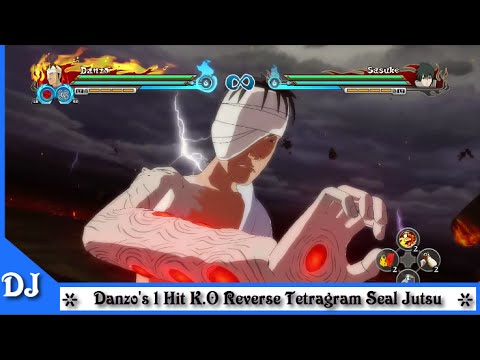 Naruto Storm Revolution: Danzo's 1 Hit K.O Reverse Tetragram Seal Jutsu [1080p]