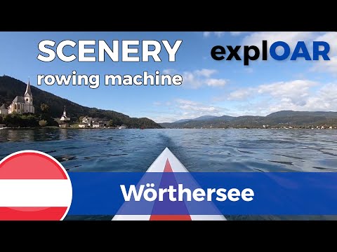 Wörthersee - Lake Wörth - Austria - indoor rowing scenery POV on-board