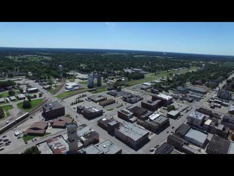 Flying over Downtown Moberly, MO | Moberly Towers and the Old Junior High | 2 of 2