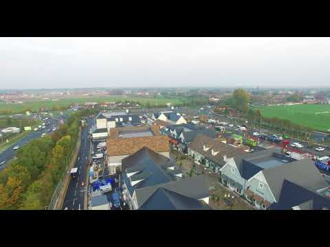 Drone footage of the new phase of Bicester Outlet Village