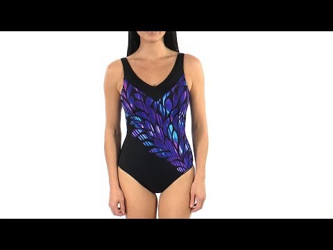 Sunmarin Graphic Floral Tummy Control One Piece | SwimOutlet.com