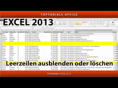 Leere Zeilen ganz einfach ausblenden oder löschen (Excel)