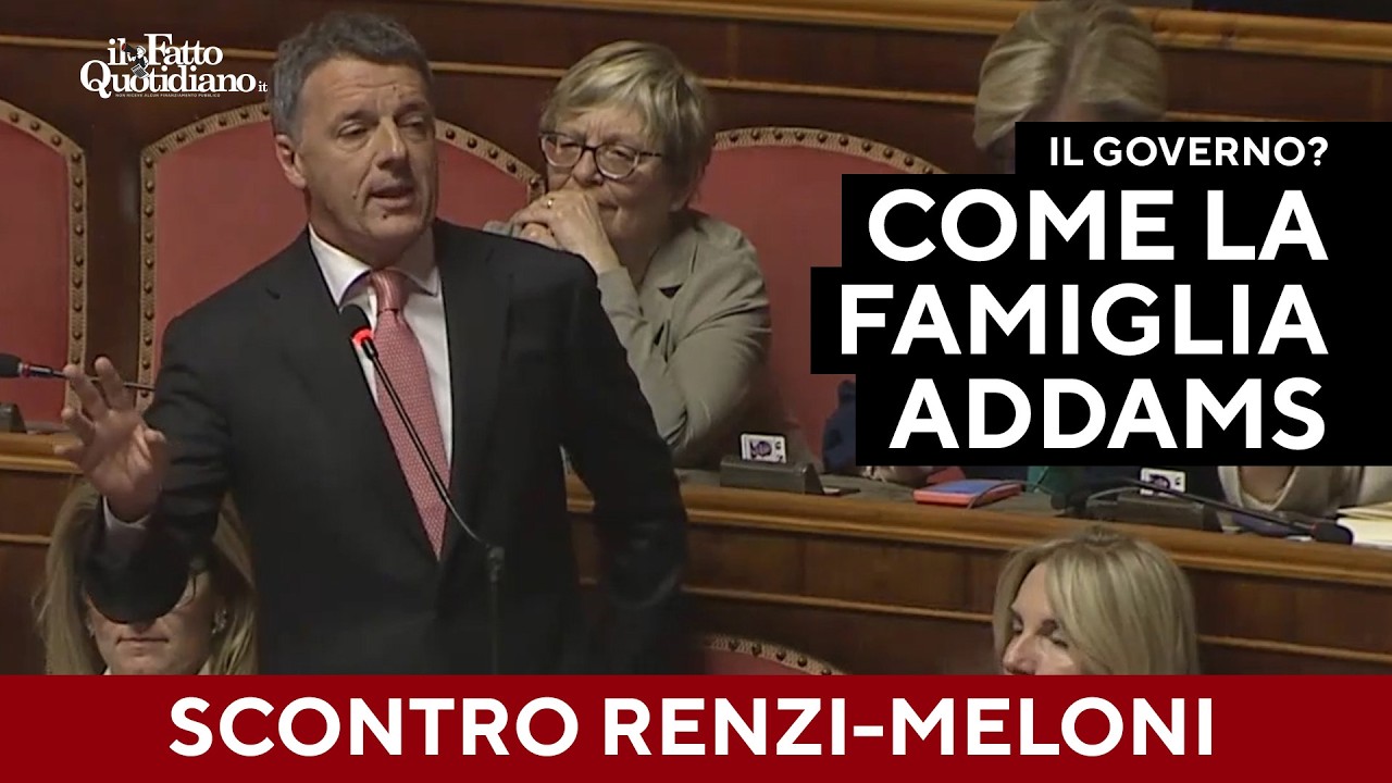 Scontro Renzi-Meloni: “Governo come la famiglia Addams”. La premier: “Da opposizioni solo insulti”